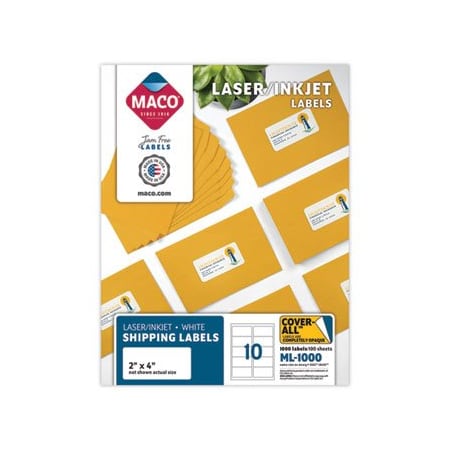 Chartpak LABEL, LASR & IJ 10UP, WHT ML1000